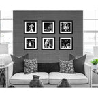 Set 6 Cuadros Rock Bandas Musica Blanco Y Negro Decoración