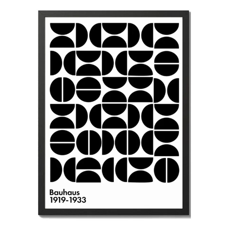 Cuadro Para Living Cocina Estudio Decoracion Moderna Black Bauhaus Blanco Y Negro Con Marco Negro