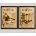 Set 2 Cuadros Temática Jurídica Abogado Justicia Efecto 3d Marco Negro