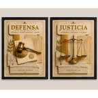Set 2 Cuadros Temática Jurídica Abogado Justicia Efecto 3d Marco Negro