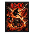Cuadro Ac/dc Highway To Hell Rock Musica Acdc Art Decoracion Marco Negro