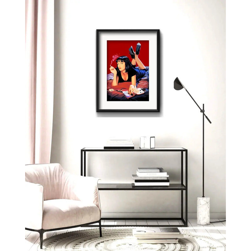 Cuadro Pulp Fiction Pelicula Tarantino 53x43cm Con Paspartú Marco Negro