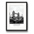 Cuadro Londres Uk Ciudad Blanco Y Negro Foto B2 Con Paspartú Marco Negro