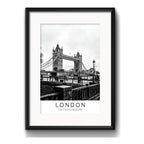 Cuadro Londres Uk Ciudad Blanco Y Negro Foto B2 Con Paspartú Marco Negro