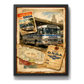 Cuadro Onda Ómnibus Autobuses Uruguay Buso Vintage Retro Momento Nostálgico Del Transporte Uruguayo Negro