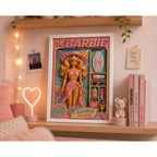 Cuadro Barbie Playa Beach Decoracion Dormitorio Muñeca Marco Blanco