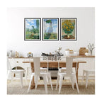 Set 3 Cuadros Living Dormitorio Claude Monet Classics Arte Marco Negro