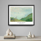 Cuadro Dormitorio Living Monet Acantilados En Pourville 1882 Marco Negro