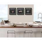 Set 3 Cuadros Cocina Gourmet Carnes Frases Vaca Pollo Cerdo