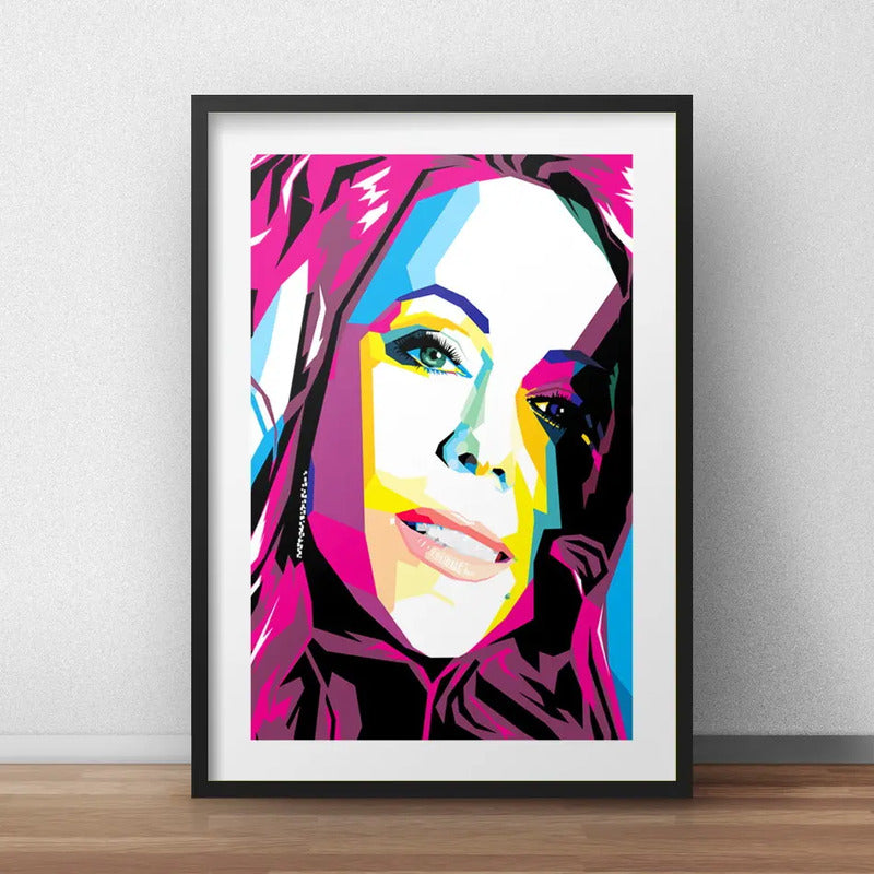 Cuadro Mariah Carey Pop Art Musica Decoracion Con Paspartú Marco Negro