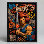 Cuadro Thundercats Felinos Extraterrestres Serie Efecto 3d Marco Negro