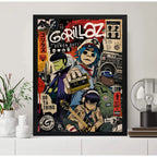 Cuadro Gorillaz Album Demon Days Rock Indie Arte Vintage Marco Negro