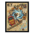Cuadro E. T. El Extraterrestre Pelicula Mapa Arte Retro Marco Negro