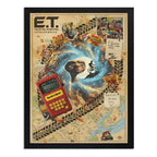 Cuadro E. T. El Extraterrestre Pelicula Mapa Arte Retro Marco Negro