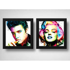 Set 2 Cuadros Elvis Marilyn Monroe Pop Art Retro Decoracion