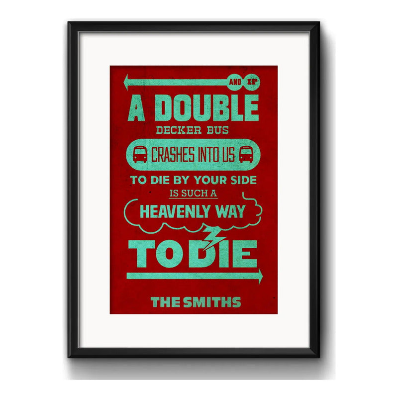 Cuadro The Smiths Letra Musica There's A Light Con Paspartú Marco Negro