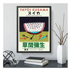 Cuadro Yayoi Kusama Minimalista Arte Con Marco Y Vidrio Yayoi Kusama 9 Negro