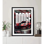 Cuadro Dodge Viper Acr Auto Modelo Carrera Decoracion Marco Negro