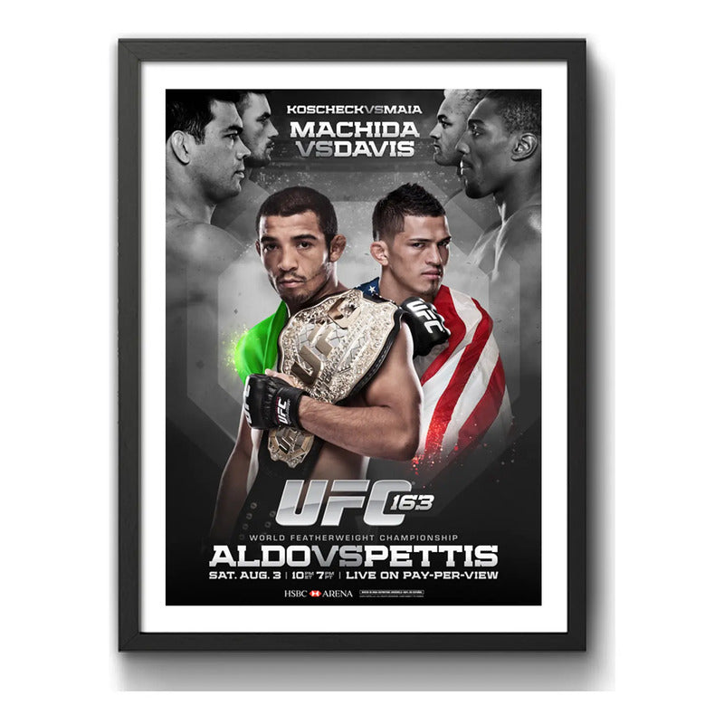 Cuadro Ufc Fight Peleas Famosas Retro Mma Deporte Coleccion Ufc 163 José Aldo Vs Pettis Negro