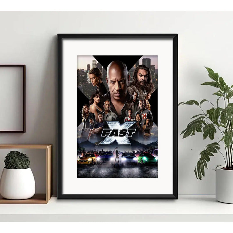 Cuadro Rápidos Furiosos Fast X Furious Pelicula Con Paspartú Marco Negro