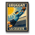 Cuadro La Celeste Seleccion Uruguay Fútbol Retro Deporte Marco Negro