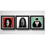 Set 3 Cuadros Perro Gato Metal Rock Kiss Ozzy Alice Cooper