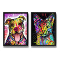 Set 2 Cuadros Perro Gato Pop Art Pitbull Mascota Pet Decora