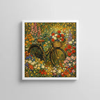 Cuadro Bicicleta Gustav Klimt Arte Flores Jardin Campestre Marco Blanco