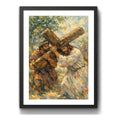Cuadro Jesús Cristo Vía Crucis Estación Calvario Biblia Arte Simón De Cirene Ayuda A Jesús A Cargar La Cruz Negro