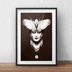 Cuadro Frida Kahlo Mariposa Arte Decoracion Con Paspartú Marco Negro