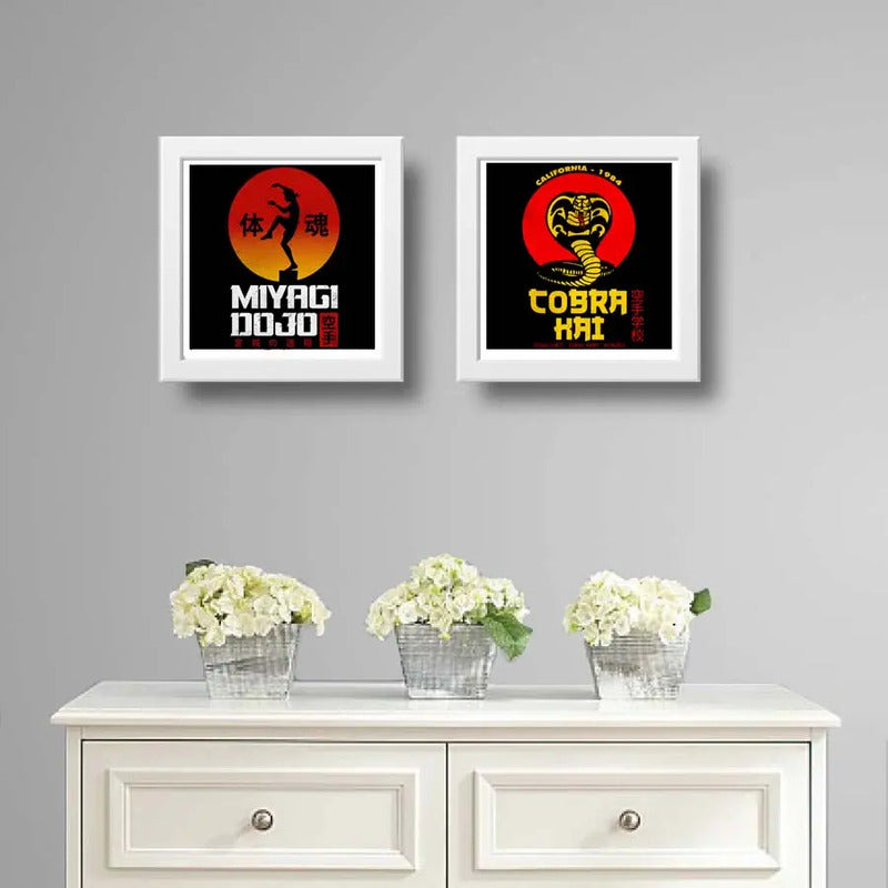 Set 2 Cuadros Cobra Kai Serie Karate Kid Miyagi Gym Decora