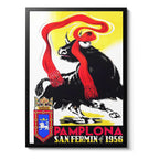 Cuadro Ciudades Vintage Retro Espana Francia Brasil China Pamplona San Fermin Retro Marco Negro