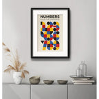 Cuadro Bauhaus Numbers Numeros Arte 53x43cm Con Paspartú Marco Negro