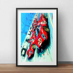 Cuadro Ferrari Pop Art Formula 1 Scuderia Brs1 Con Paspartu Marco Negro