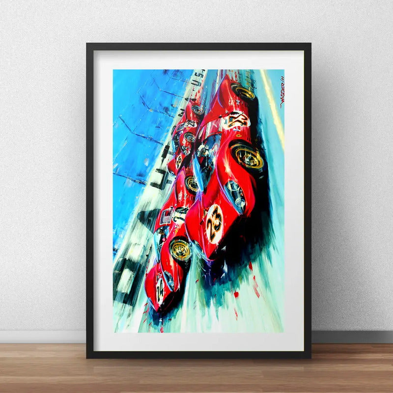 Cuadro Ferrari Pop Art Formula 1 Scuderia Brs1 Con Paspartu Marco Negro