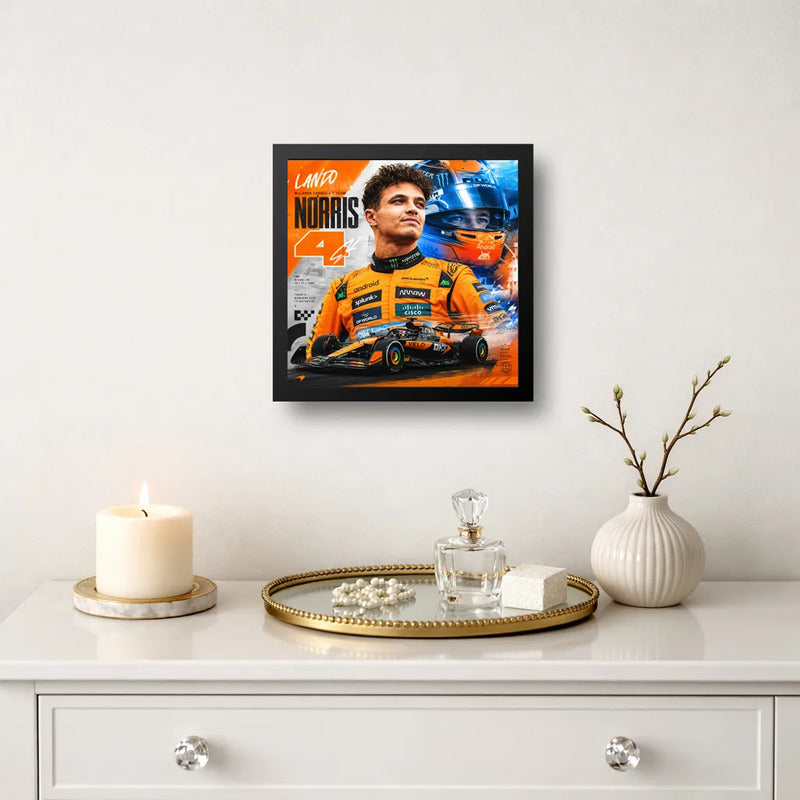 Cuadro Lando Norris Formula 1 Mclaren Team Auto Coleccion Marco Negro