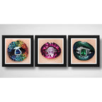 Set 3 Cuadros Fashion Boca Anillos Joyas Salon Decoración