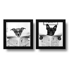 Set 2 Cuadros Perro Baño Mascota Diario Decoracion Pet Brs03
