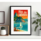 Cuadro Rio De Janeiro Brasil Corcovado Decoracion Paspartú Marco Negro