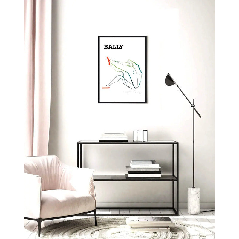 Cuadro Bally Suiza Fashion Moda Lujo Retro Salon Decoracion Bally Shoelaces Femme Negro