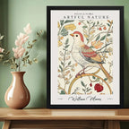 Cuadro Dormitorio Living William Morris Pajaro Botanica Arte Marco Negro