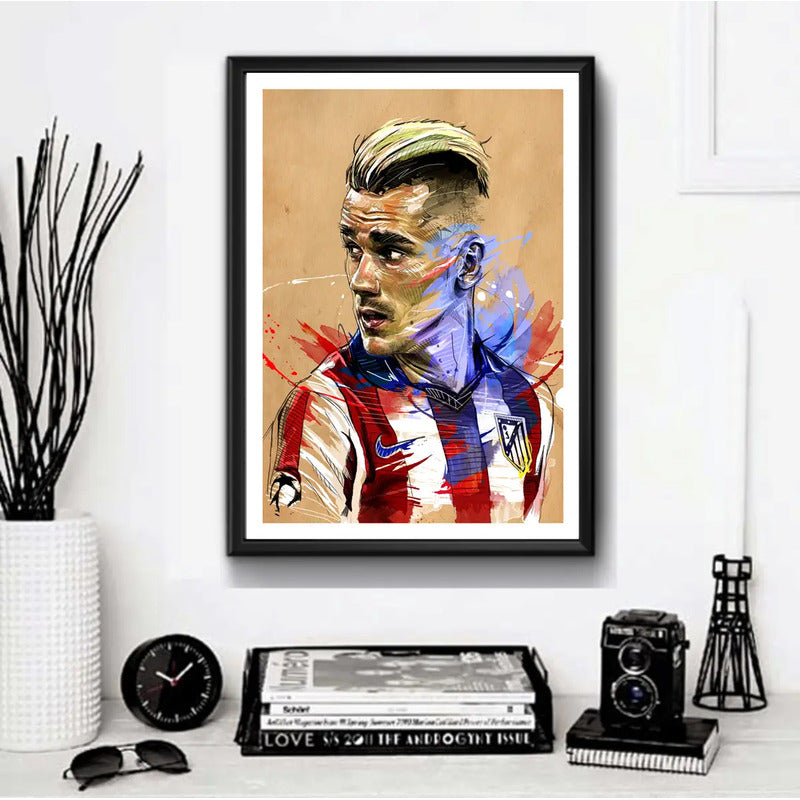 Cuadro Antoine Griezmann Pop Art Fútbol Jugador Decoracion