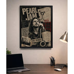 Cuadro Eddie Vedder Pearl Jam Jeremy Alive Arte Rock Vintage Marco Negro