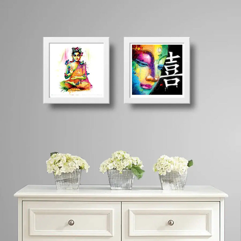 Set 2 Cuadros Buda Pop Art Zen Decoracion Feng Shui Hogar