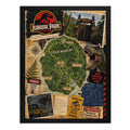 Cuadro Jurassic Park Mapa Isla Nublar Dinosaurio B2 Pelicula Marco Negro
