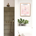 Cuadro Dormitorio Living Kandinsky Cuadrado Niebla Rosa Oak Marco Marrón Claro