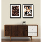 Set 2 Cuadros Café Tipos Grano Recetas Bebidas Coffee Cocina Marco Negro