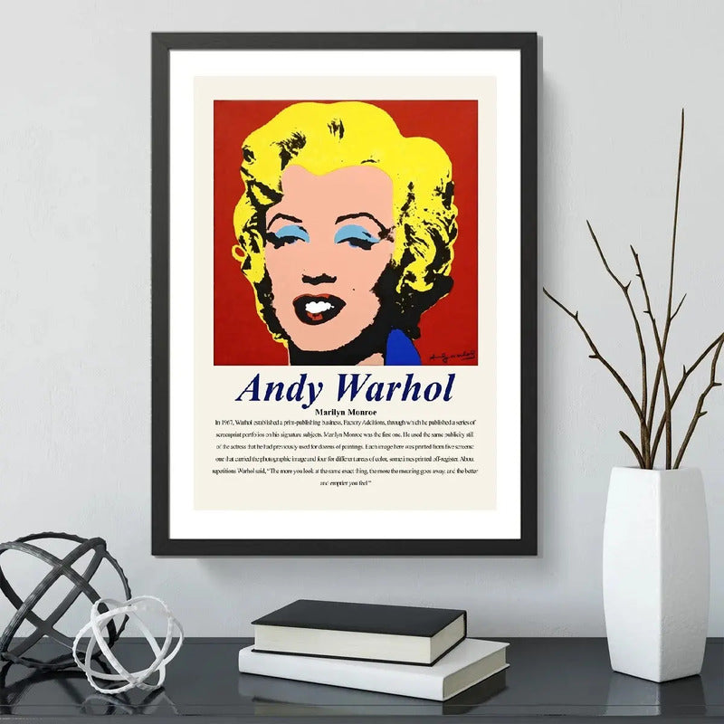 Cuadro Andy Warhol Pop Art Monroe Mariposa Flores Decoracion Andy Warhol Marilyn Monroe Marco Negro