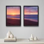 Set 2 Cuadros Playa Mar Sol Sunset Paisajes Arte Decoracion