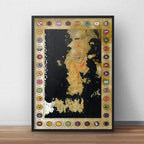 Cuadro Mapa Game Of Thrones Medieval Série Tv Decoracion